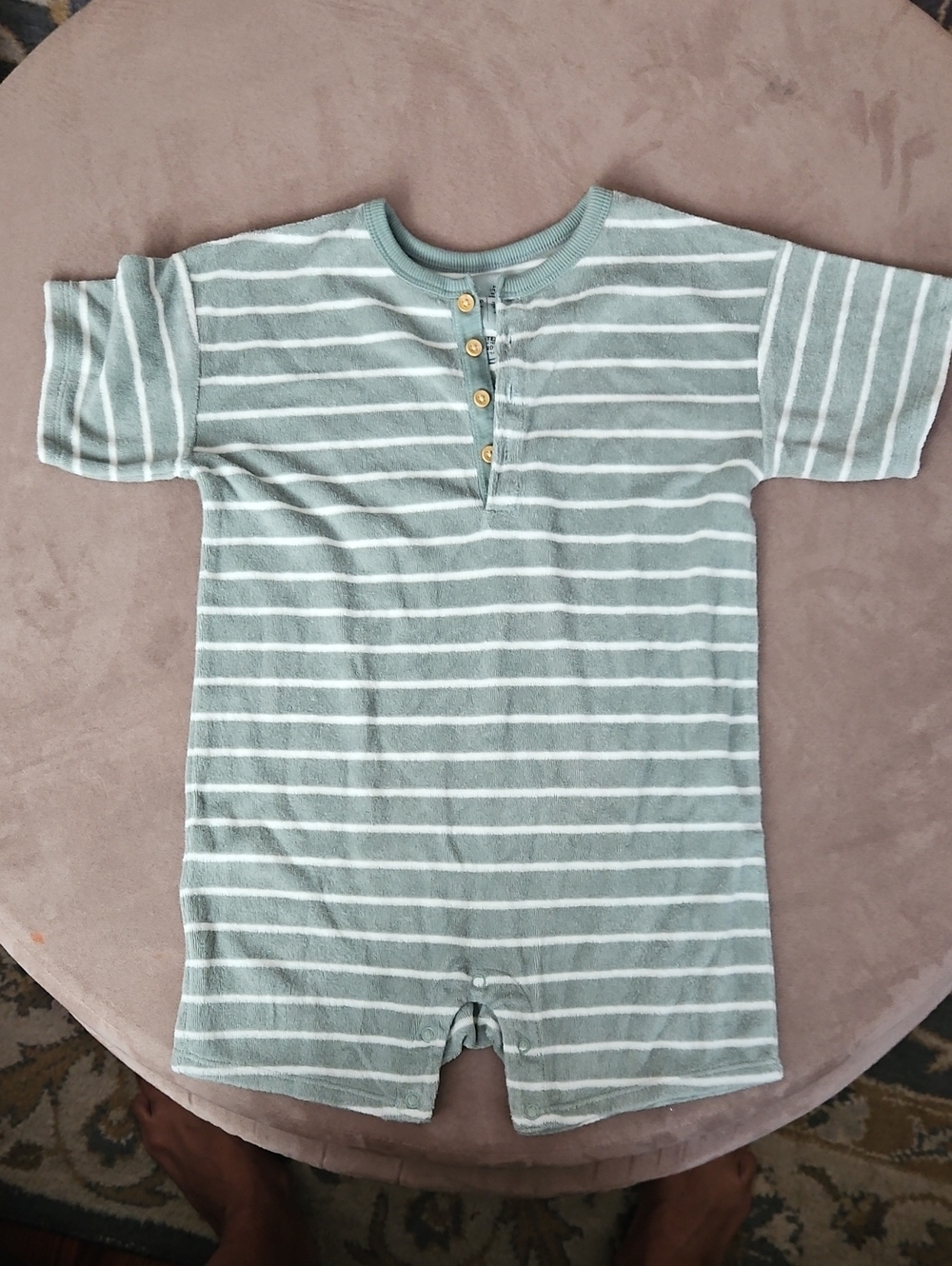 Little Co Terry Short Sleeve Romper 3t Unisex Boy or Girl Snap Crotch 1 Piece Lc